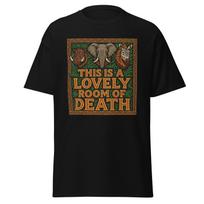 This Is A Lovely Room of Death - Funny 90's Movie Quote Shirt Taxidermy Hunting Scene, Unisex M