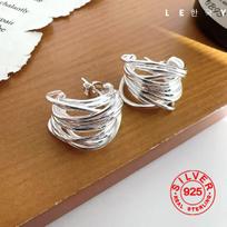 Silver Interware Lines Earrings For Women Sexy Girl Fashion Trendy Jewelry Cilp Earring Gift Party Wedding Pendientes