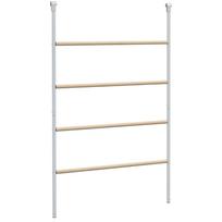 Vištidės vištidės strypas, medinis ir cinkuoto plieno laipiojimo strypas, vištienos laipiojimo kopėtėlės kiemo ūkiui 140 x 86 x 2.5 cm natūrali