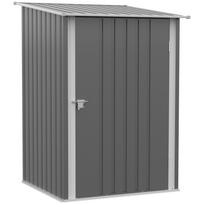 3.3 x 3.4ft Lean To Steel Garden Shed, with Locking Door - Grey 100 x 103 x 160 cm pilka