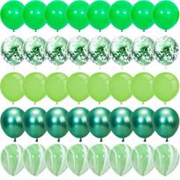Green Metal Latex Confetti Balloon Jungle Safari Birthday Party Decoration Matte Globos New Year Wedding Party Baby Shower Decor Set