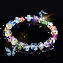 Lovely Butterfly Crystal Beaded Bracelets Women Sweet Temperament Handwork Bracelets&Bangles Charms Jewelry Making Bracelet
