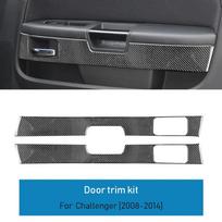 Carbon Fiber Door Trim Cover Sticker for Dodge Challenger 2008-2014 Interior Accessories One Size juoda
