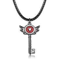 Heart Padkey Portal Inspired Key Pendant Hazbin Earring NecklaceHotel Lucifer Alastor Group Cosplay Costume Jewelry Teens Girl