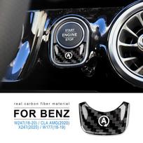 Carbon Fiber Start Stop Button Trim Sticker for Mercedes Benz A Class W177 GLB X247 CLA AMG W247 Black Carbon juoda