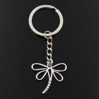 Fashion Keychain 28x30mm dragonfly   pendants DIY Men Jewelry Car Key Chain Ring Holder Souvenir For Gift sidabras