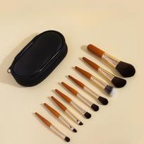 9vnt Mini nešiojami makiažo šepetėliai Short Stick akių šešėlių maskuoklis birios pudros pataisymo šepetėliams pradedantiesiems keliaujančių makiažo šepetėlių rinkinys