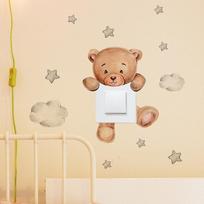 Animacinio filmo „Bear Star Switch“ lipdukas, skirtas vaikų kūdikio kambario dekoravimui