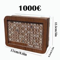 Retro taupyklės sąskaitos pinigams taupyti Taupymo dėžutės suaugusiems Dėžutė Biudžetas Medinė kiaulytė Daugkartinė su taupymo tikslų skaičiais black