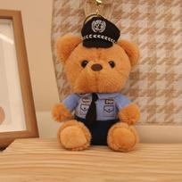Mielas Mielas Eismo Policijos Meškiukas Pakabukas Pliušiniai Žaislai Gaisrinės Policijos Krepys Pakabinamas Raktų Pakabukas Lėlė 4 inch