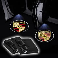 2 vnt./komplektas Automobilio durų projektoriai Logotipo LED pasveikinimo šviesos Porsche Cayenne Panamera Macan Boxster 911 928 944 918 917