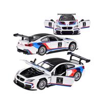 Metalinis automobilio sportinis modelis BMW M6 GT3 mastelio 1:32 lengvas garsas ZA4613