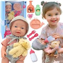 WOOPIE ROYAL Kūdikio lėlė 36 cm su drabužiais ir meškiuku Maitinimo priedai