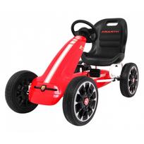 ABARTH pedalinis kartingas vaikams Raudonas + EVA ratai + Rankinis stabdis + Laisvasis ratas