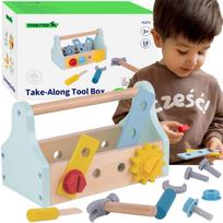 TOOKY TOY Medinė įrankių dėžė 18 el.