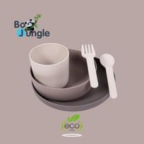 B - indų rinkinys 5 elementai BIOplastikas CPLA pilkos spalvos