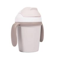 B-Cup gertuvė su šiaudeliu BIOplastic CPLA pilka