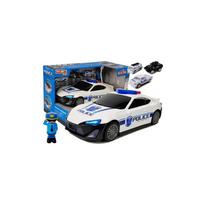 Policijos automobilis Garažas 2in1 Policeman Small Cars Sound Lights