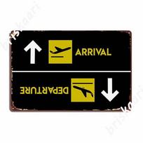 Aviacijos išvykimai Atvykimai Plakatas Metalinė lentelė Dizainas Pub Sieninė tapyba Sieninė skardinė lentelė Plakatas 20x30cm