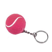 Key Ring Soft Lovely Flocking Mini Sport Ball Tennis Keychain for Kids rožinė raudona spalva
