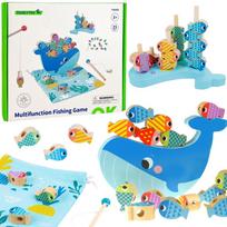 Medinis daugiafunkcinis žaidimas TOOKY TOY banginis ir žuvis 4-in-1