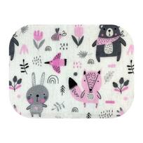 Sauskelnės - 20849 - FLANNEL PRINT - EGA - FOREST ANIMALS - PINK - dydis 70x80 cm