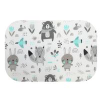 Sauskelnės - 27039 - FLANNEL PRINT - EGA - FOREST ANIMALS - MINT - dydis 70x80 cm