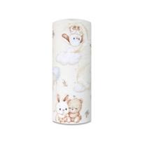 Sauskelnės - 14497 - FLANELINIS PRINTAS - EGA - Elnias ir meškiukas TEDDY - BEIGE - dydis 70x80 cm