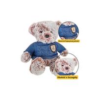 Pliušinis talismanas pliušinis meškiukas Pilkai mėlynas megztinis 21cm