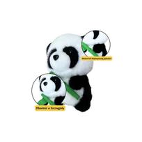 Pliušinis pliušinis talismanas Panda su bambuku 18cm