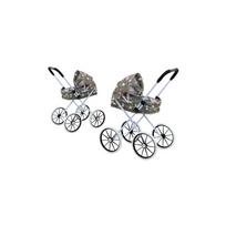 Sulankstomas didelių ratų vežimėlis lėlėms Stars Cloud Grey 60 cm