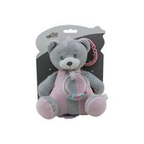 91092 MUZIKINĖ DĖŽUTĖ MEŠKIUKAS ROŽINIS 18 CM