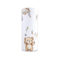 Sauskelnės - 30237 - FLANELINIS PRINTAS - EGA - Meškiukai krepšyje - BALTOS spalvos - dydis 70x80 cm