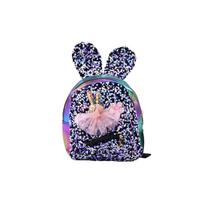 Vaikiška kuprinė Sequins Bunny Ears Tamsių spalvų 22cm 4.4L