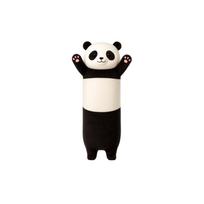 Pliušinis talismanas Panda pagalvė pailgas ritinėlis baltas juodas 70 cm