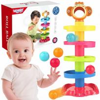 Kamuoliuko takelis Beždžionė WOOPIE BABY Spiralinis bokštas + 3 kamuoliukai