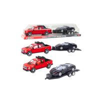 Visureigių rinkinys su priekaba ir sportiniu automobiliu 59cm