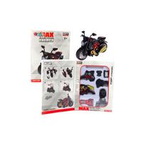 Metalinis surenkamas motociklas 1:14 raudonas