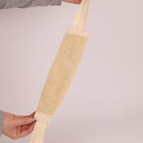 Minkštas lufos vonios kempinė ir nugaros šveitimo dirželis dušui ir voniai 30-35CM with opp bag beige
