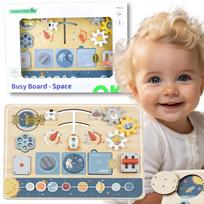 Medinė edukacinė lenta TOOKY TOY Montessori Astronautas erdvėlaivis