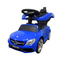 Paspiriama mašinėlė Mercedes AMG C63 su muzika, mėlyna