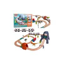 Elektrinio traukinio rinkinys Dinozaurų parkas Šviesos garsai 76 cm