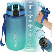 Vandens gertuvė su kandikliu BPA FREE 600ml mėlynai žalios sp.