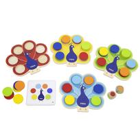 Medinis spalvų derinimo žaidimas ir kortelės VIGA Montessori Peacock Tail