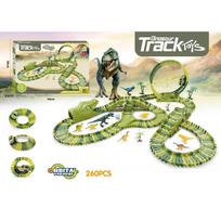 Automobilio trasa + automobilis Dinozauras 260PCS su baterija