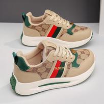 Autumn new ins student soft sole heightening sports and leisure street shooting board shoes MR 35 chaki