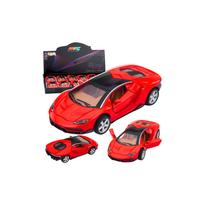 Metalinis sportinis automobilis žibintai garsai raudonas 1:32