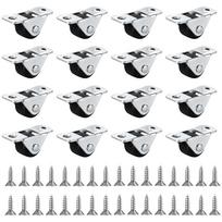 Quiet 360 Degree Rotating Furniture Casters Base TPE Rubber Wheel Noiseless Movement for Chairs Desks Use 0.5 inches