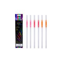 Šiaudeliai „Neon Stick“ – šviečiantys tamsoje, 6 vnt