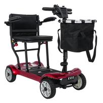 Keturratis elektrinis motoroleris vyresnio amžiaus žmonėms „EasyGo“, raudonas